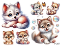 3D embossed stickers (B5 size, 12.5cm*9.5cm)